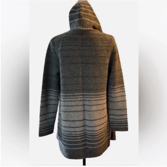 VINCE Yak/Wool Tan Taupe Ombre Hooded Cardigan Sz Small - Picture 4 of 13